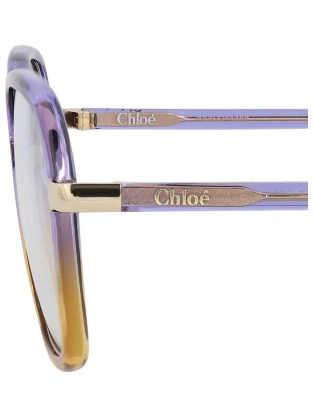 New Chloé Women's Sunglasses Square Rectangle Bio Injection Frame Violet Violet